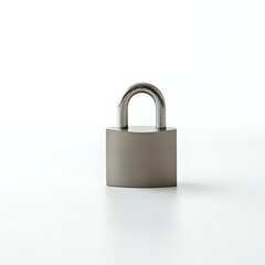 A Simple Padlock Isolated on a White Background, Security Concept