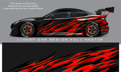 car livery graphic vector. abstract grunge background design for vehicle vinyl wrap and car branding