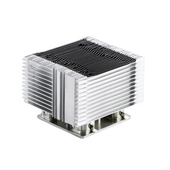Fototapeta premium Square, white CPU cooler with dark fins