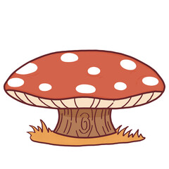 Cute Thanksgiving Mushroom, Autumn Harvest Illustration