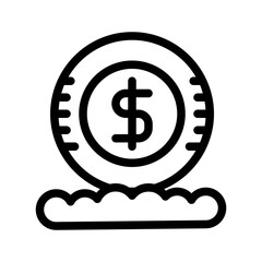 icon coins with style outline