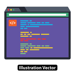 Coding Webpage Interface Illustration Vector