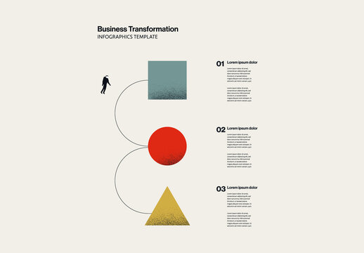 Business Transformation Infographic Template with geometric shapes