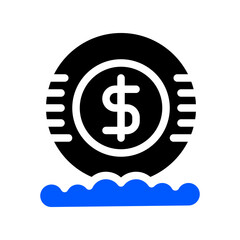 Fototapeta premium icon coins with style two tone color