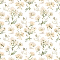 Minimalist Seamless Delicate Floral Pattern