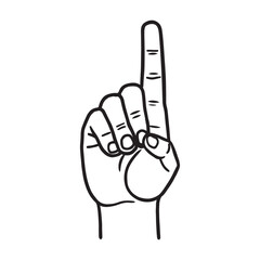 ASL Alphabet D Craft Illustration, 