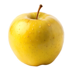 Yellow apple whole isolated on transparent background
