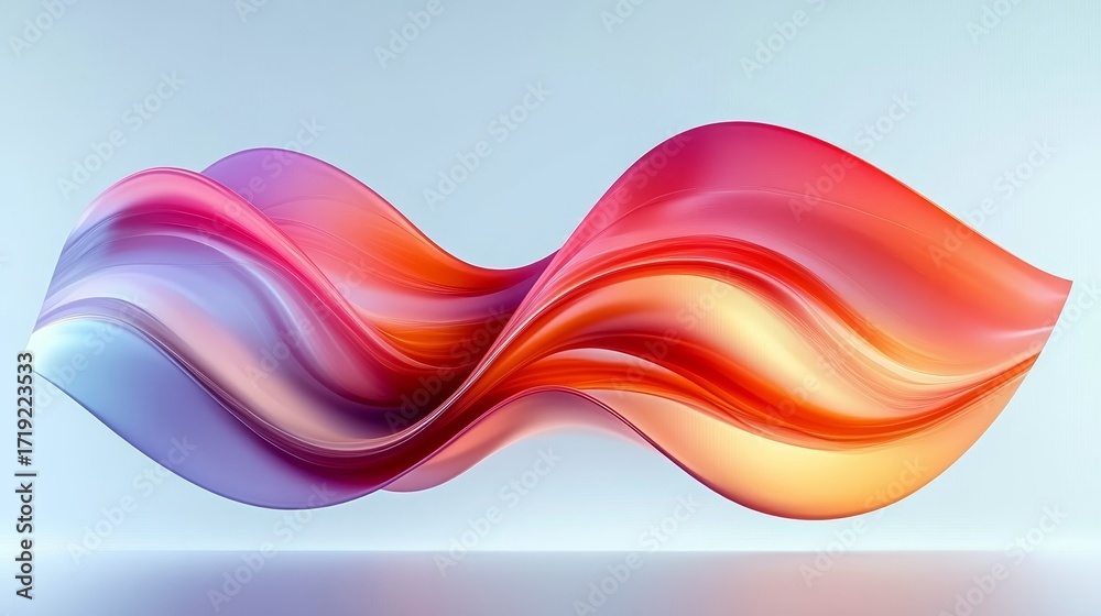 Wall mural vibrant abstract wave forms background with fluid design and bold tints for visual projects