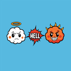 Cartoon clouds with the words 