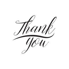 Thank You. Hand lettering Thank You for holiday Thanksgiving Day, vintage graphic, banner, poster. Greeting card calligraphy thank you, postcard for holiday Thanksgiving Day. Vector Illustration