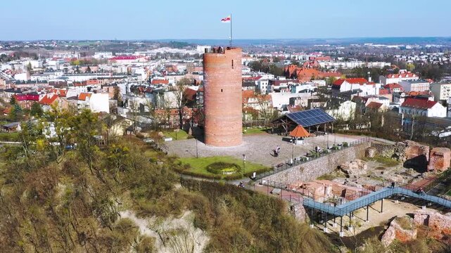 Beautiful architecture of the Granaries in Grudziadz by the Wisla river, Poland.