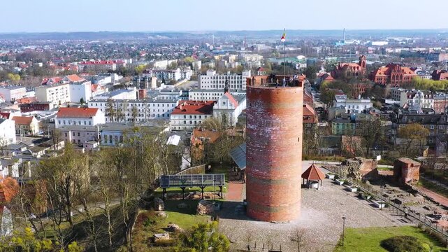 Beautiful architecture of the Granaries in Grudziadz by the Wisla river, Poland.