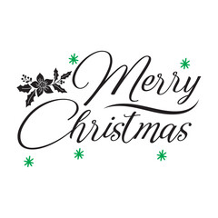 Typography of Merry Christmas text Lettering design card template. Lettering of Merry Chrismas calligraphy Hand drawn. Holiday Greeting Gift Poster. vector illustration