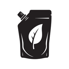 Eco Refill Pouch Silhouette Vector Icon