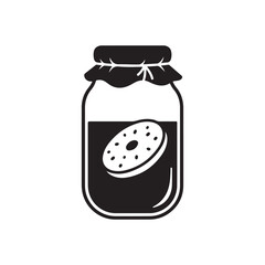 Kombucha Fermentation Jar Silhouette Vector Icon