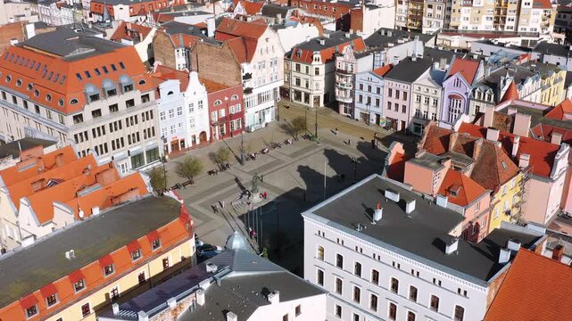 Beautiful architecture of the Granaries in Grudziadz by the Wisla river, Poland.