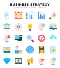 Fototapeta premium Business Strategy Flat icons collection. Flat icons pack. Vector illustration