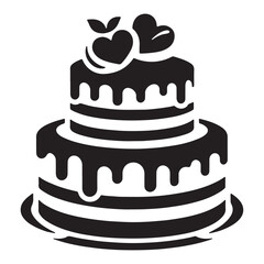 Cake vector illustration on a white background.Simple design,perfect for various uses
