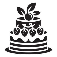 Cake vector illustration on a white background.Simple design,perfect for various uses

