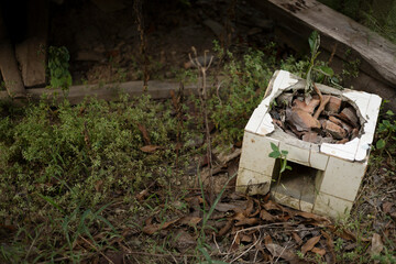 Vintage Charcoal Stove Abandoned