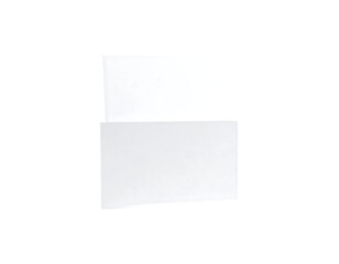 A digitally-enhanced image of a folded, blank piece of white paper with irregular edges, presented against a black background