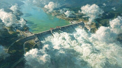 aerial view of the sea