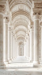 Elegant classical architecture hallway design high resolution picture