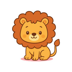Lion cute cartoon animals