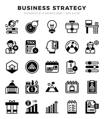 Set of Lineal Filled Business Strategy Icons. Lineal Filled art icon. Vector illustration