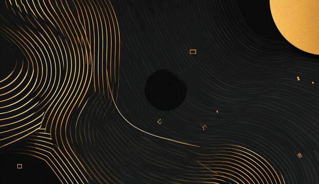 and keyword list based on the image, focusing on abstract elements and avoiding any brand mentions

 Shapes Flowing on Dark Backdrop.