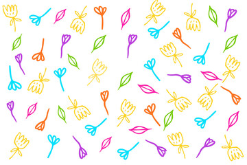 seamless pattern with flowers, leaves background 