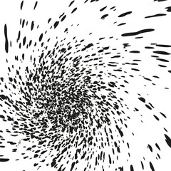 Abstract spiral explosion. Grunge textured effect. Dynamic motion background. Vector art illustration.