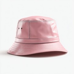 Pink Bucket Hat on White Background