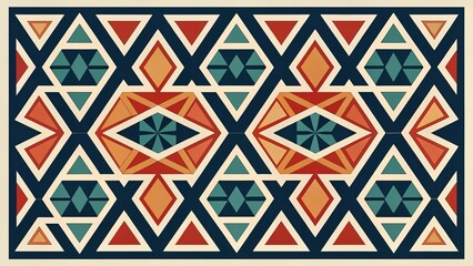 Intricate asymmetric geometric pattern overlay in vibrant colors showcasing shapes and design elements for creative inspiration