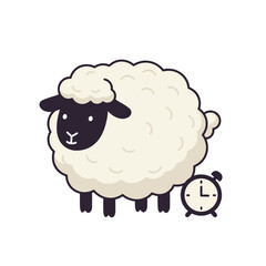 Cute Fluffy Sheep Cartoon Illustration