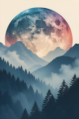 mountain landscape with clouds