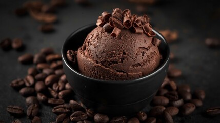 Elegant Espresso Ice Cream Dessert Photography