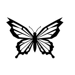 Elegant Black and White Butterfly Silhouette Design.