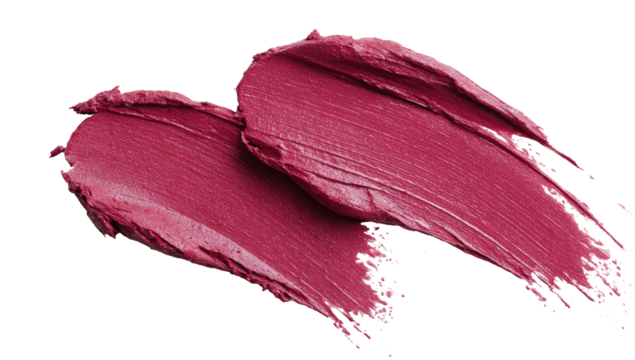 Two swaths of vibrant magenta lipstick