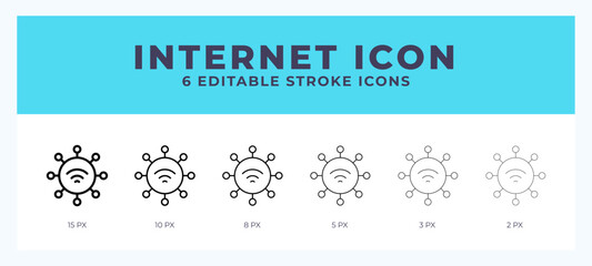 Internet line icon. Vector icon symbol. Logo illustration. Editable line icon.