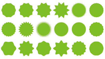 ギザギザフレームセット　セールステッカー　緑
Jagged Frame Set Sale Sticker Green