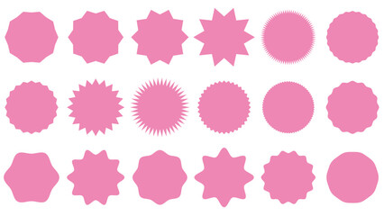 ギザギザフレームセット　セールステッカー　ピンク
Jagged Frame Set Sale Sticker Pink