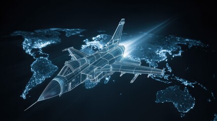 world map and airplane