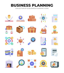 Collection of 25 Business Planning Icons. Strategy. Finance. and Growth