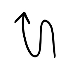 Hand drawn arrow icon vector set. Direction illustration sign collection, Handmade. Pointer symbol or logo.