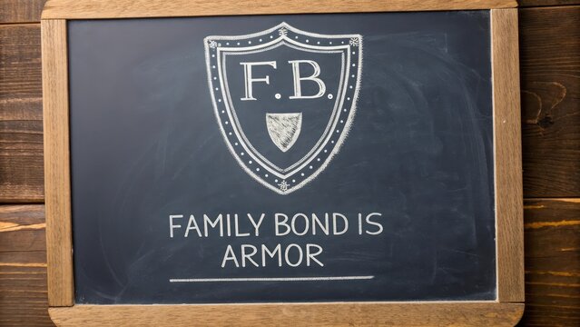 Family Bond Is Armor Inspirational Message on Chalkboard Background