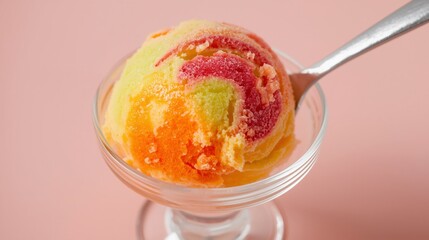 Creamy Rainbow Sherbet Frozen Dessert