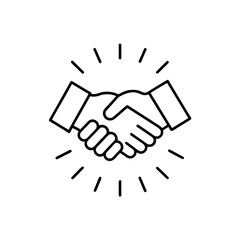 Obraz premium Handshake agreement line icon
