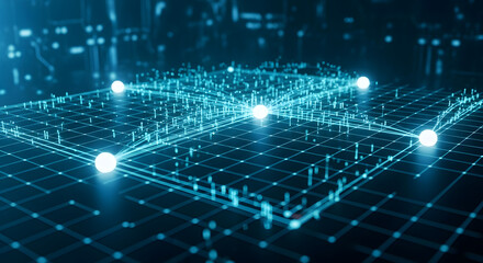 Modern Network Connection Visualizing Data Transmission and Processing Background