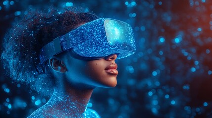 Engaging with virtual reality in a mesmerizing light-filled environment